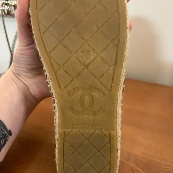 Chanel beige velvet espadrille. Size 36 - Picture 5 of 6